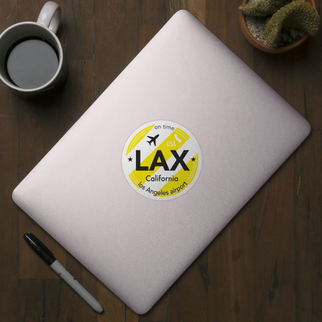 LAX round sticker yellow by Woohoo